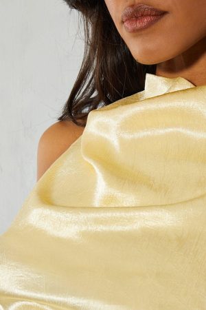 Textured Satin Grown On Neck Top & Maxi Skirt Co-ord