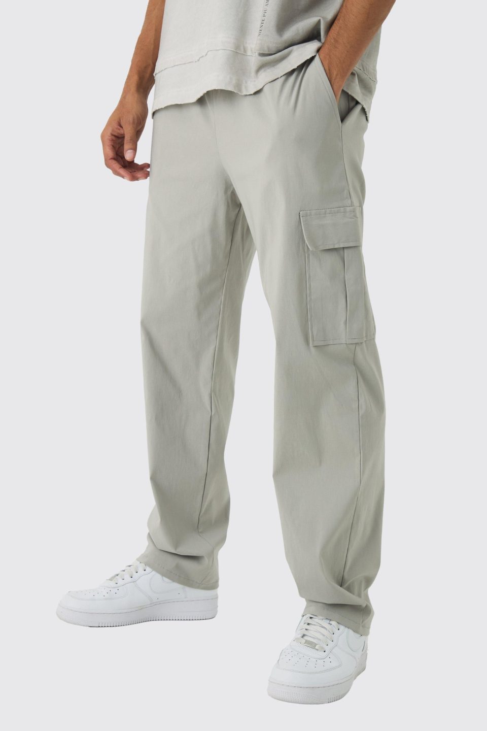 Straight Leg Elasticated Waist Technical Stretch Cargo Trouser