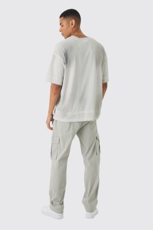Straight Leg Elasticated Waist Technical Stretch Cargo Trouser