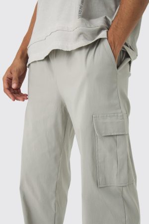 Straight Leg Elasticated Waist Technical Stretch Cargo Trouser