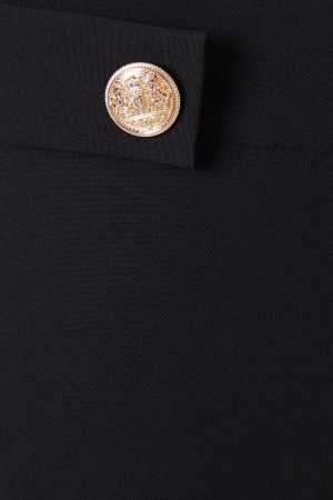 Petite Button Tab Detail Wide Leg Trouser