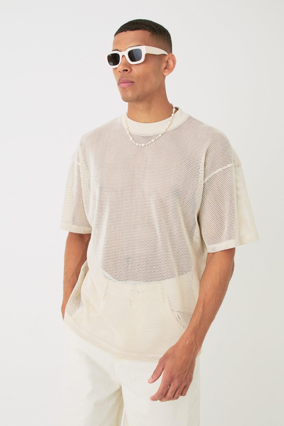 Oversized Open Mesh T-shirt