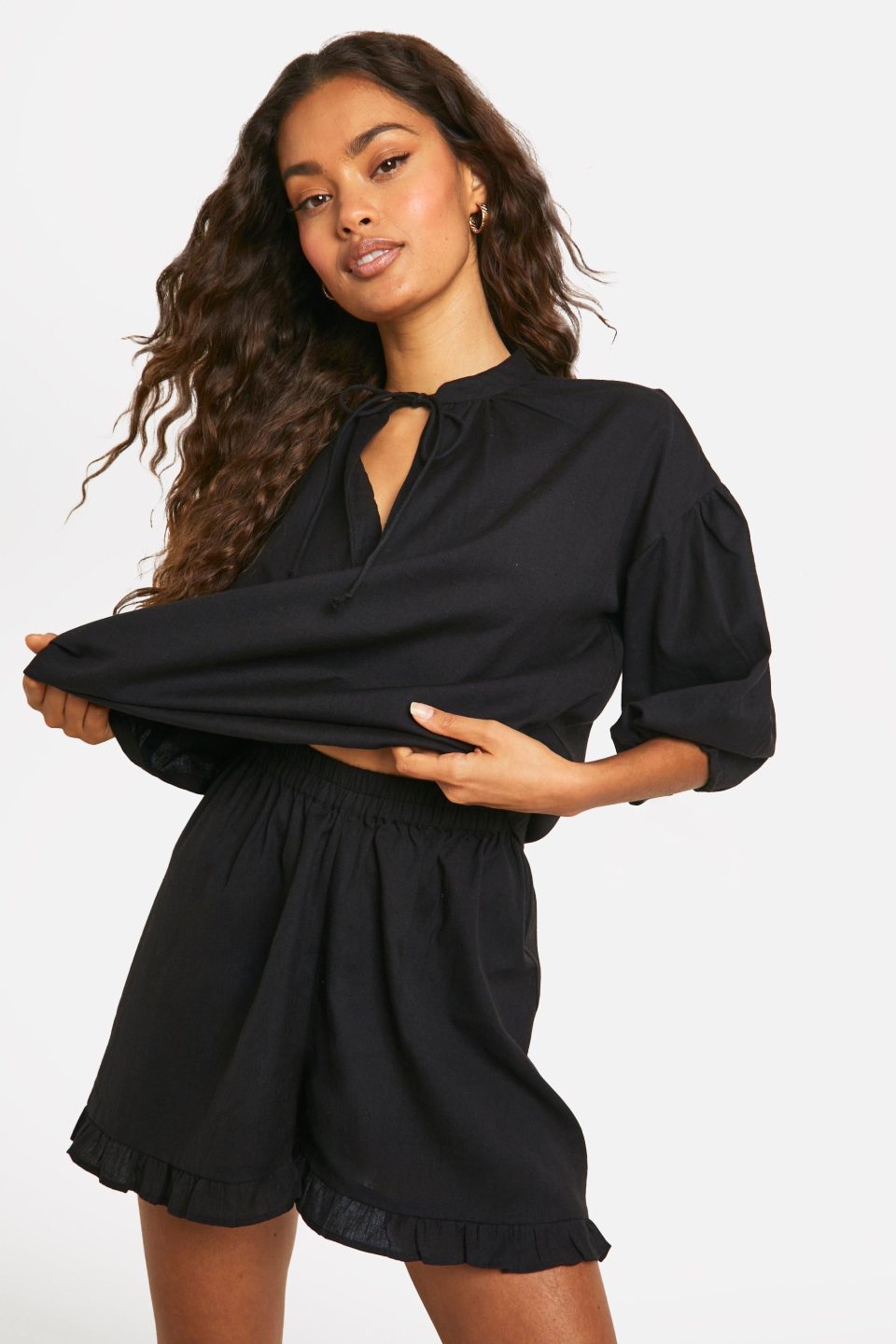 Frill Hem Detail Shorts