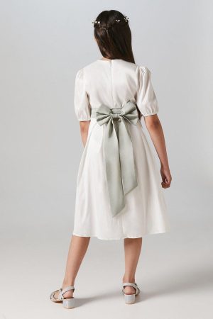 Flower Girl Taffeta Puff Sleeve Dress