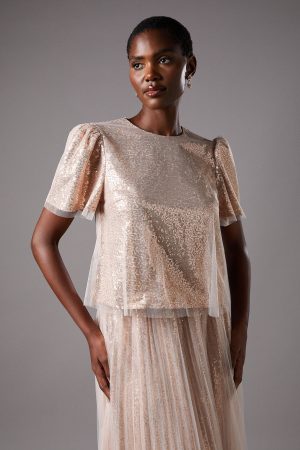 Sequin Tulle Tee