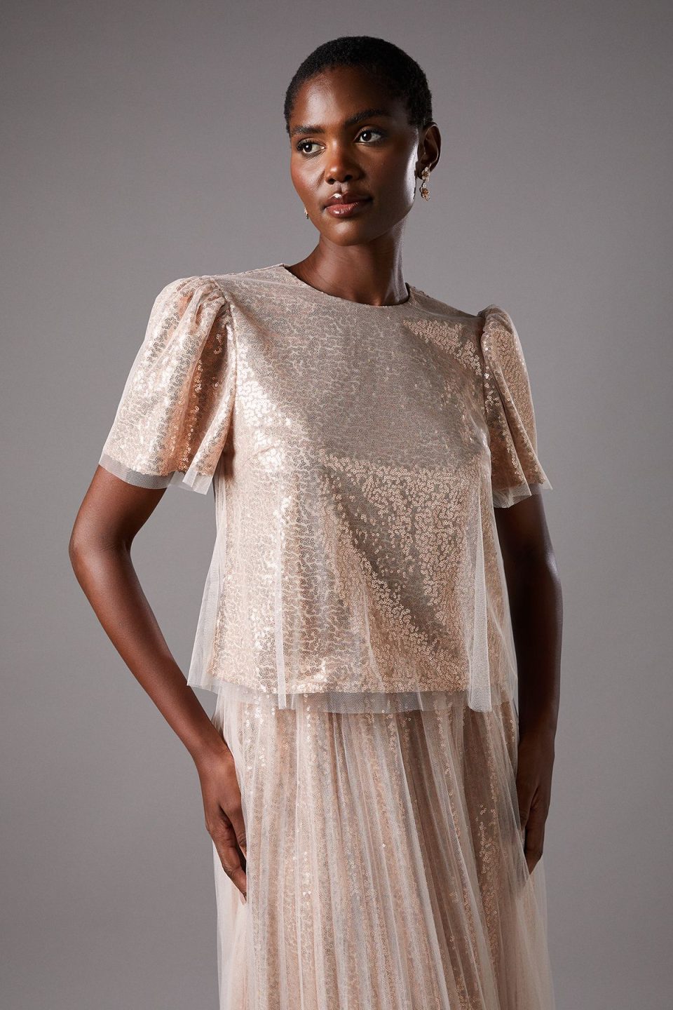 Sequin Tulle Tee