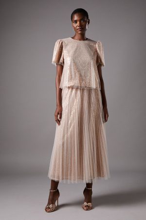 Sequin Tulle Tee
