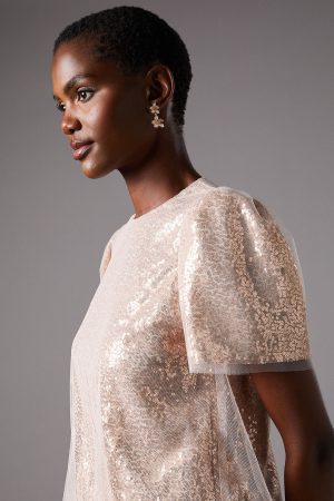 Sequin Tulle Tee