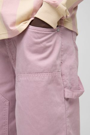Relaxed Long Length Overdye Carpenter Shorts