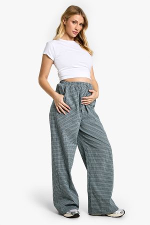 Maternity Check Drawstring Trousers