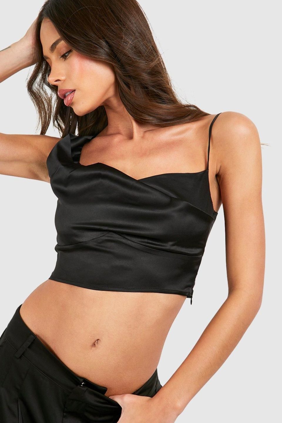 Drape Front Crop Top