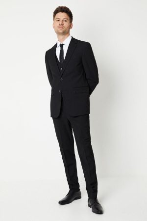 Tailored Fit Black Essential Suit Jacket