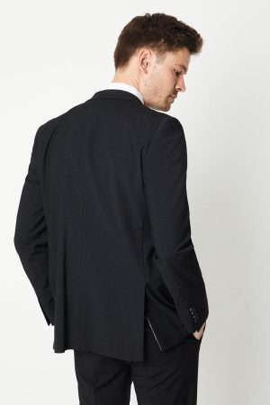 Tailored Fit Black Essential Suit Jacket