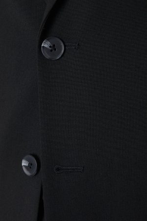 Tailored Fit Black Essential Suit Jacket