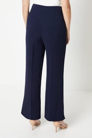 Petite Military Button Tab Kickflare Trouser