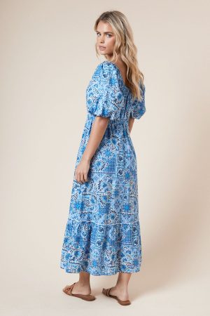 Petite Poplin Twist Front Midi Dress