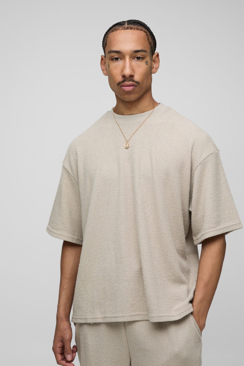 Oversized Boxy Natural Texture T-Shirt