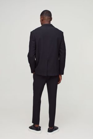 Straight Fit Pleated Blazer