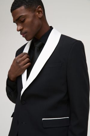 Straight Fit Shawl Collar Blazer