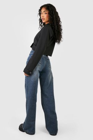 Vintage Wash Straight Leg Jeans