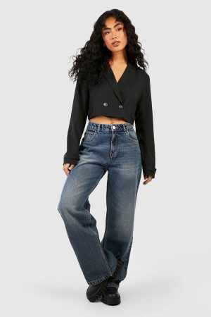 Vintage Wash Straight Leg Jeans