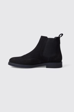Faux Suede Chelsea Boots