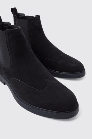 Faux Suede Chelsea Boots