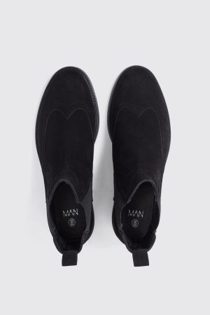 Faux Suede Chelsea Boots
