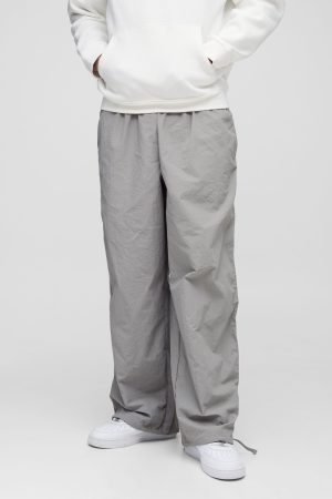Tall Piping Detail Parachute Trousers