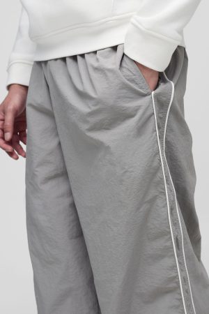 Tall Piping Detail Parachute Trousers