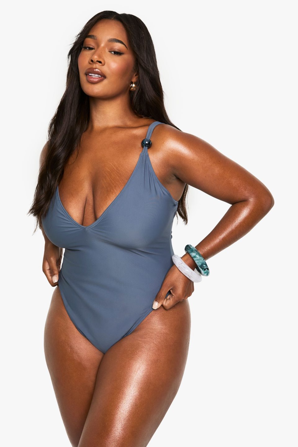 PLUS BEAD TRIM SWIMSUIT