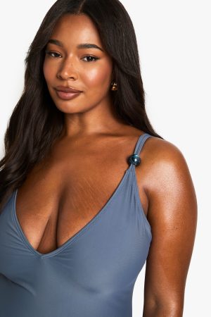 PLUS BEAD TRIM SWIMSUIT
