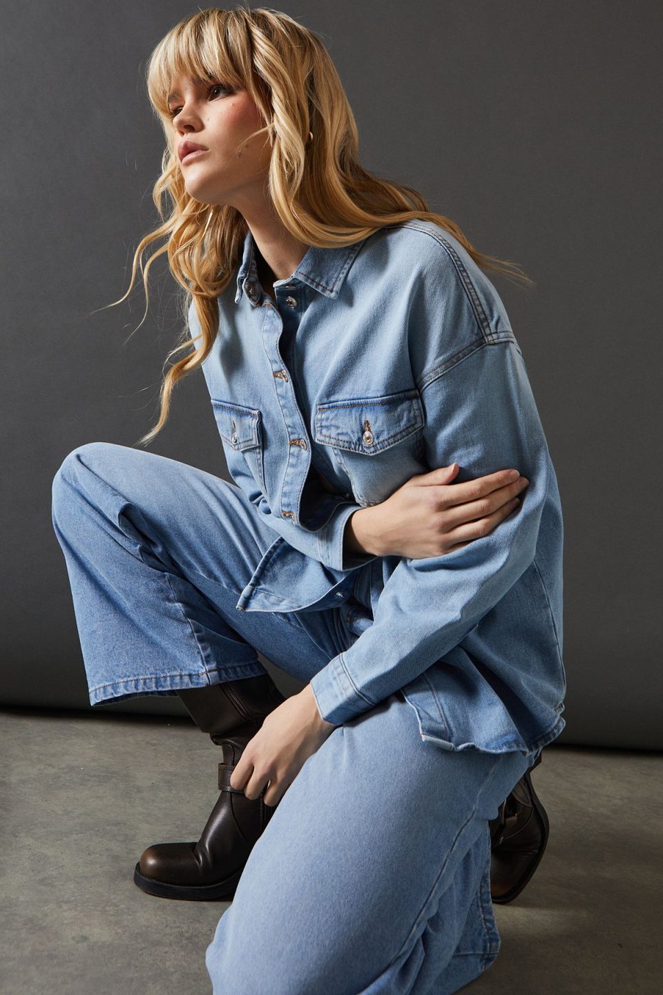 Oversized Pocket Denim Shirt