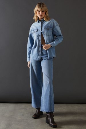 Oversized Pocket Denim Shirt
