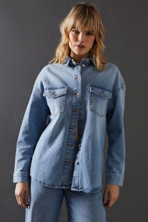 Oversized Pocket Denim Shirt