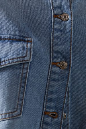 Oversized Pocket Denim Shirt