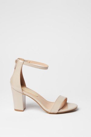 Wide Fit Sadie Back Zip High Block Heeled Sandals