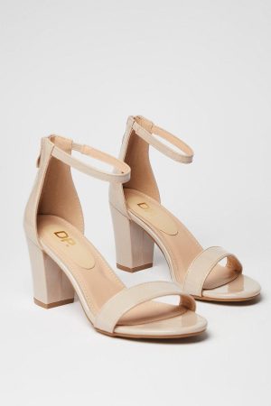 Wide Fit Sadie Back Zip High Block Heeled Sandals