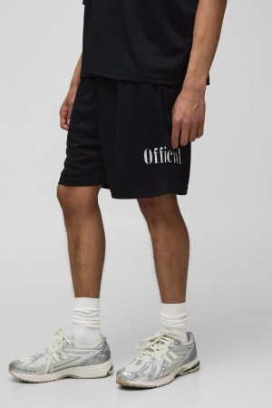 Relaxed Official Lace Applique Mesh Shorts