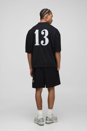 Relaxed Official Lace Applique Mesh Shorts