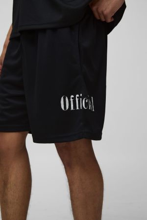 Relaxed Official Lace Applique Mesh Shorts