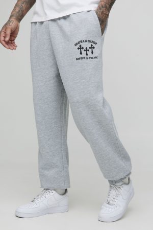 Tall Cross Print Oversized Jogger
