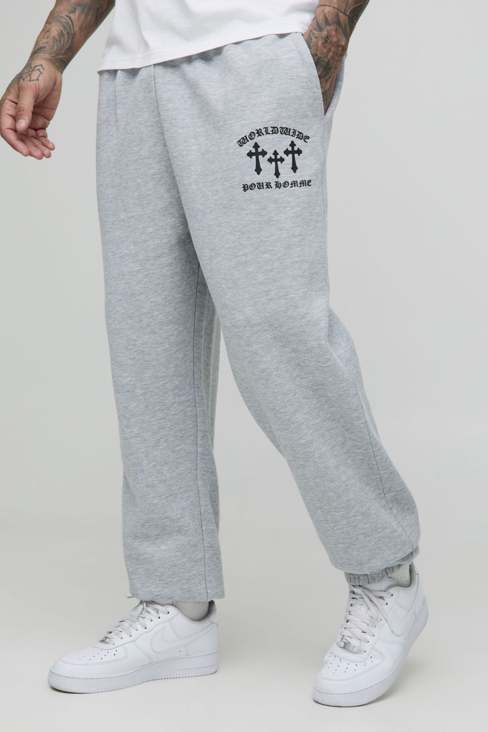 Tall Cross Print Oversized Jogger