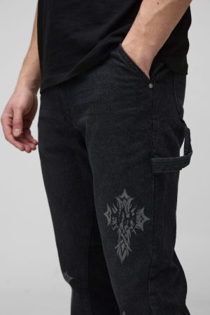 Tall Gothic Cross Gusset Flared Jeans