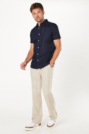 Navy Short Sleeve Oxford Shirt