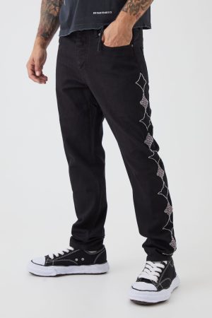Slim Rigid Star Embellished Jeans