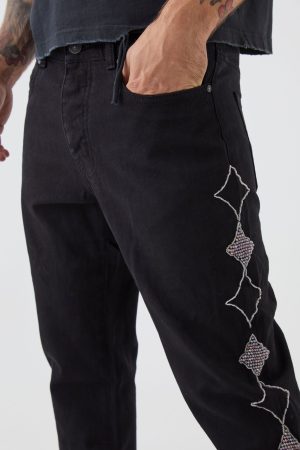 Slim Rigid Star Embellished Jeans