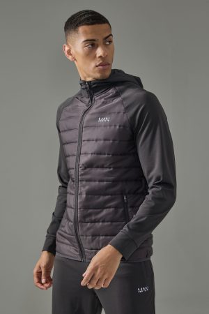 Man Active Quilted Hoodie and Tapered Jogger