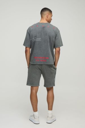 Relaxed Fit Mid Length Loopback Western Jersey Shorts