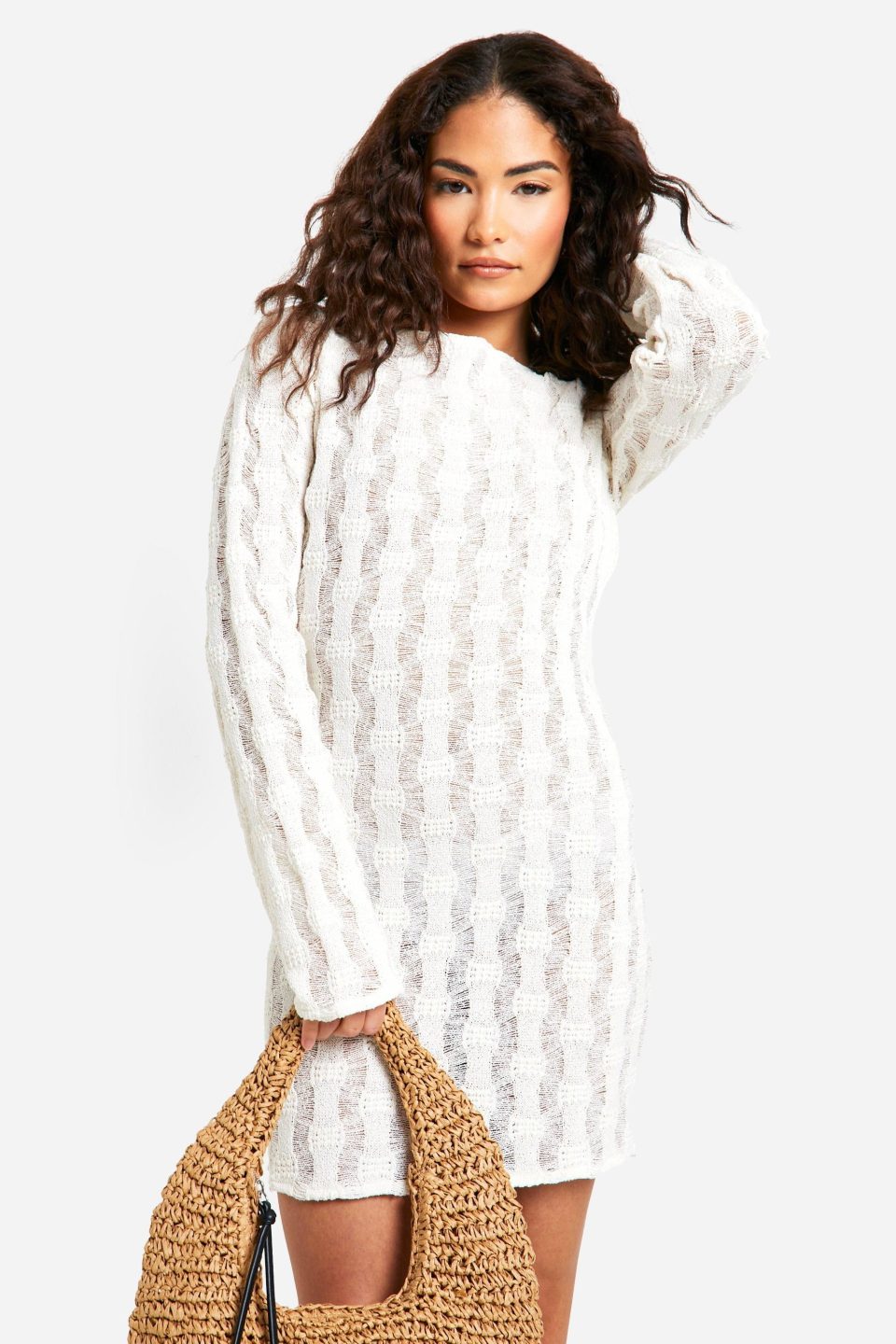 Petite Ladder Knit Backless Dress